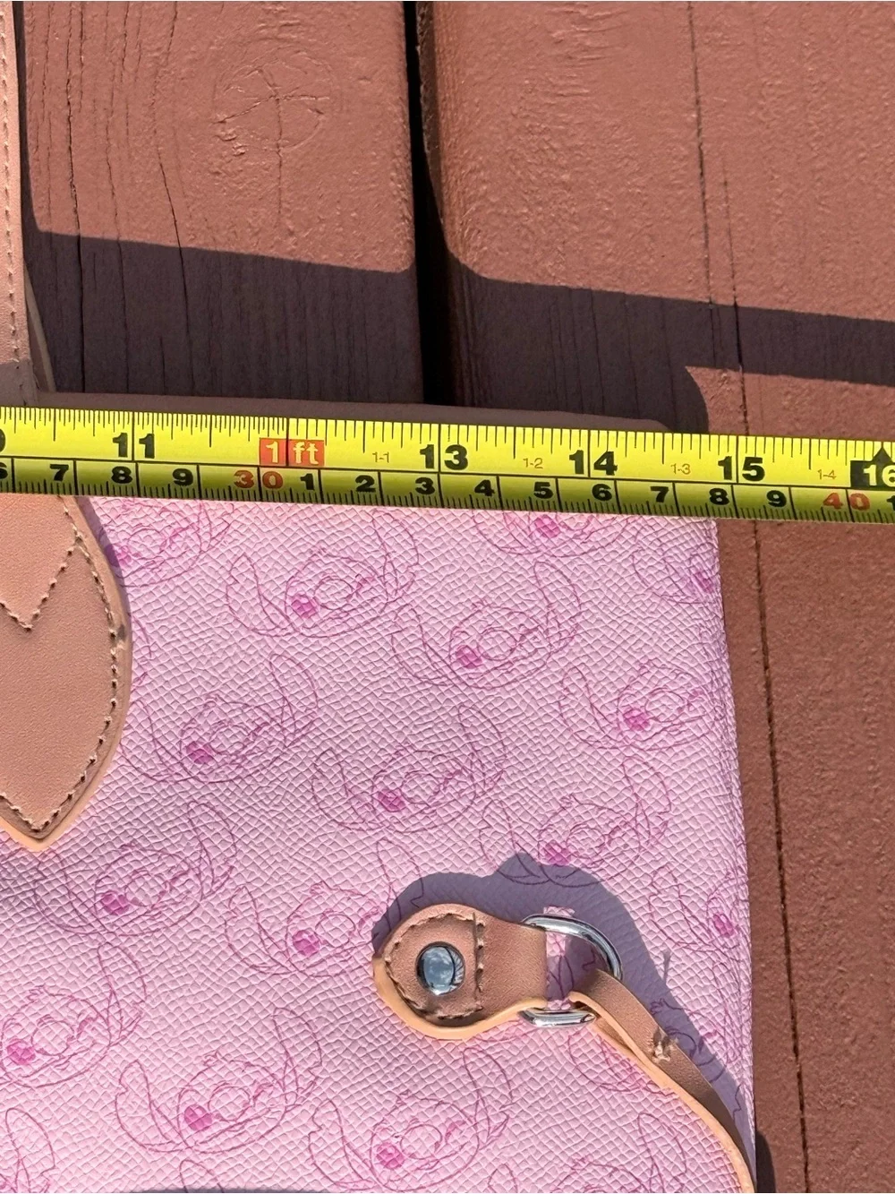 Disney Pink Stitch Tote with Tan Trim - NWT